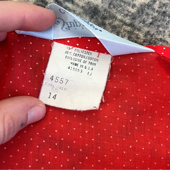 Vintage 70s Red Polka Dot Blouse - Picture 3 of 3